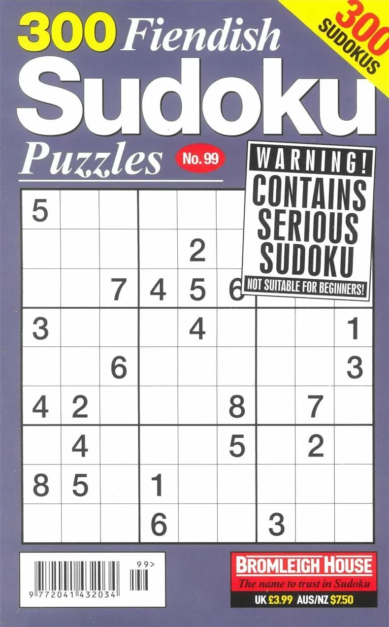 300 Fiendish Sudoku Puzzles Magazine